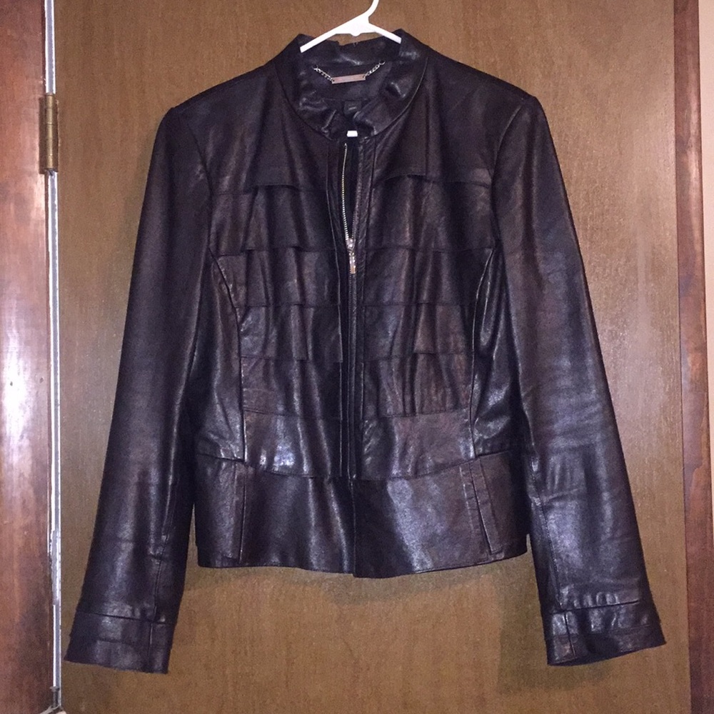 White House Black Market Black Leather Jacket